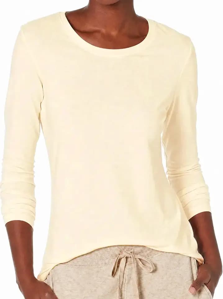 Cicy Bell Damen Langarmshirt Rundhals Basic Tops