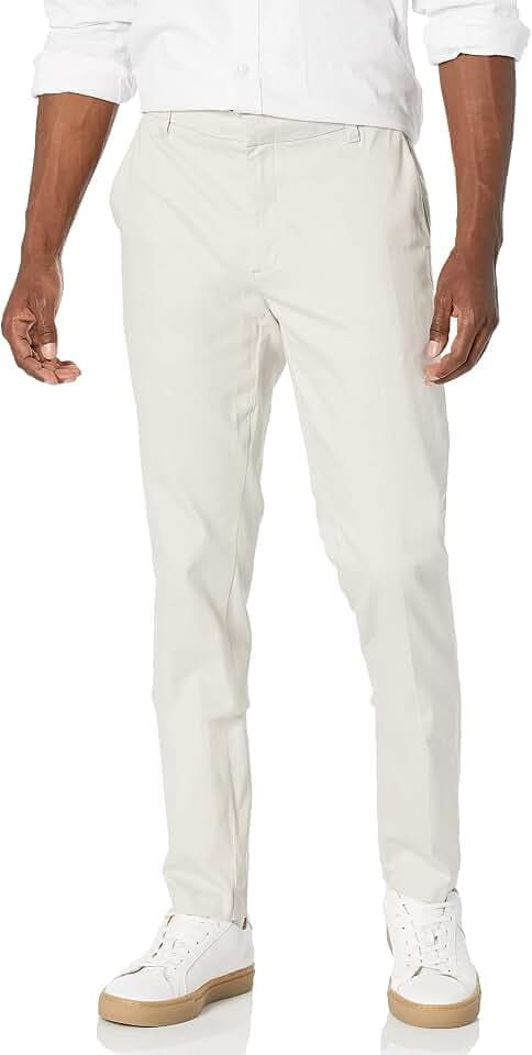Amazon Essentials Herren Faltenresistente Stretch-Chinohose mit schmaler Passform und Flacher Vorderseite
