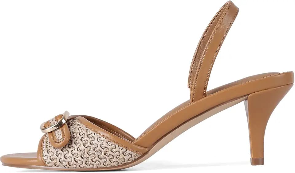 Womens Slingback Kitten Heels Ankle Strap Sexy Heeled Sandals Dress Sandals
