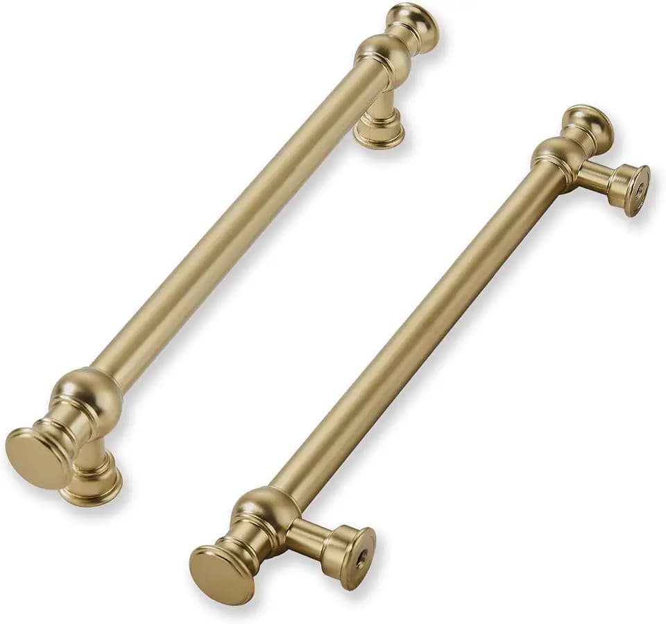 khtumeware 10 Pack 6inch(152mm) Hole Center Champagne Bronze Cabinet Pulls Solid Heavy Duty Pull Cabinet Hardware Handle for Kitchens cabinets Dressers Pull for Bathroom