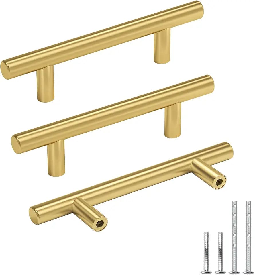 Goldenwarm 50 Pack 3in Gold Cabinet Pulls Dresser Drawer Handles