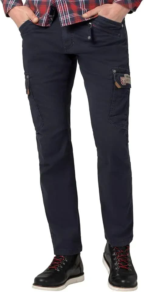 Timezone Herren Cargo Regular Roger TZ - Regular Fit - Grau Schwarz W29-W40