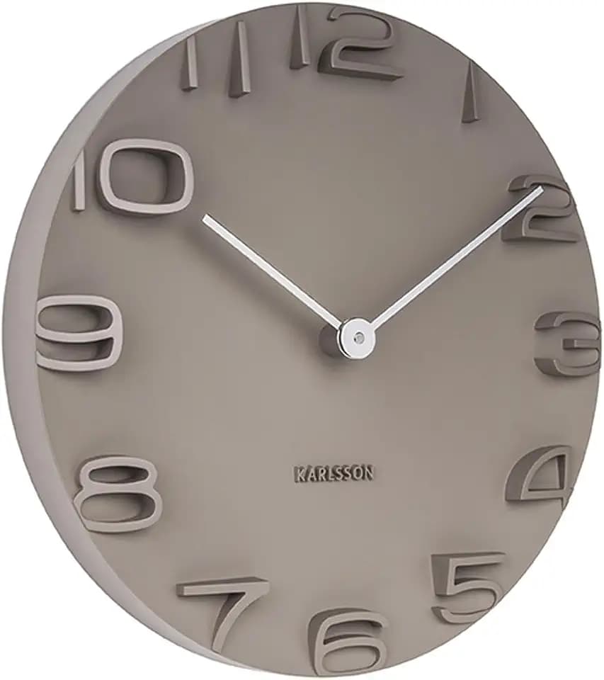 Karlsson Wanduhr On The Edge - Warmes Grau/Chrom - Ø42cm
