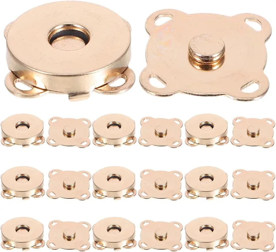 SUPVOX 10 Stück Magnetknöpfe Druckknöpfe Schnalle aus Metall Pflaumenblume für Taschen Geldbeutel Kleidung 18 mm (vergoldet)