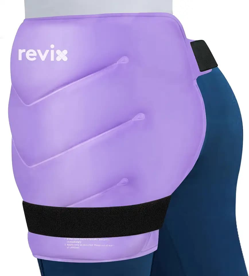 REVIX Extra Large Hip Ice Pack Wrap with Straps, Reusable Gel Pack Flexible