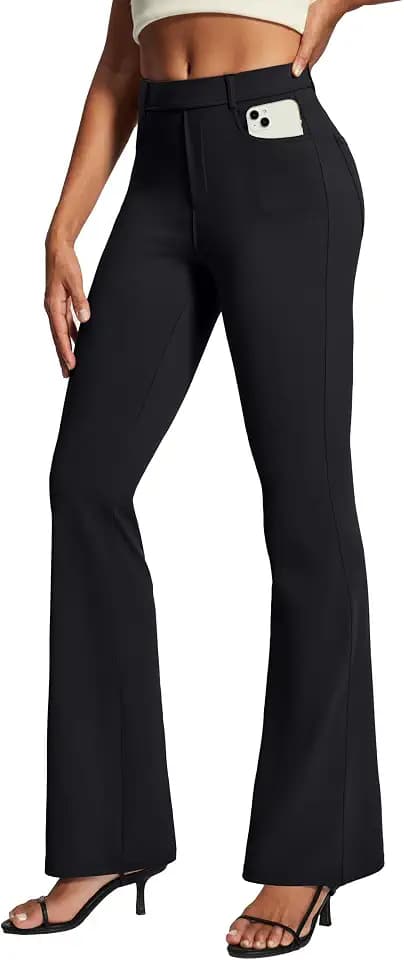 Dress Pants Women Work Pants Stretchy Pull On High Waisted Slacks Pockets