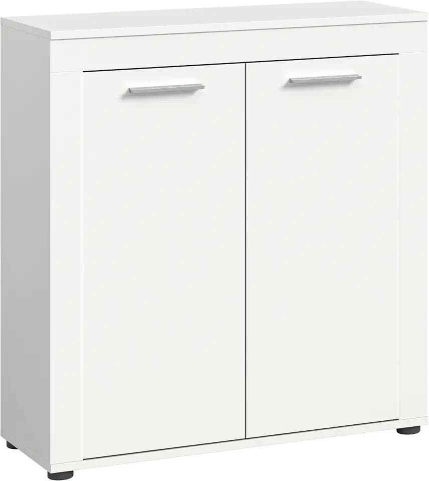 xonox.home - Highboard Jam 80x88x35 cm in weiß Melamin -Highboard Hochkommode Wohnzimmerschrank Hochschrank Anrichte - zeitloses Design einfache Montage stilvolles Ambiente