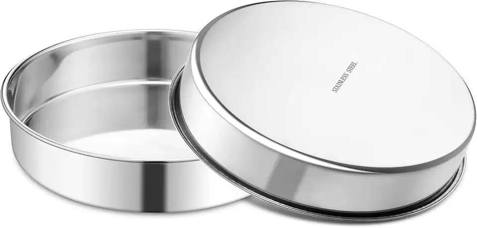 E-far 7 Inch Cake Pan Set of 2, Stainless Steel Round Baking Pans Tins Mold