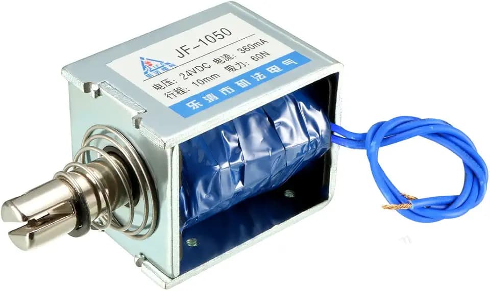 uxcell DC 24V 60N 10mm Stroke Pull Type Open Frame Solenoid Electromagnet Linear Motion JF-1050
