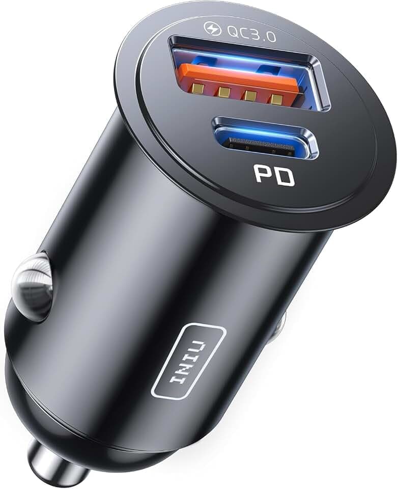 INIU Zigarettenanzünder, [USB C 30W+USB A 30W] Auto Kfz Ladegerät