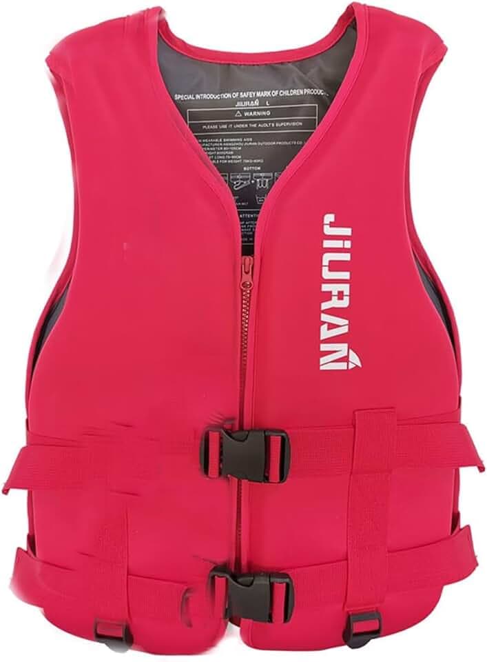 Adjustable Floating Swim Vest, Unisex Boating Vest Front Zipper, Teenager Swim Jacket for Safety Outdoor Water Sports Buoyancy Vest
