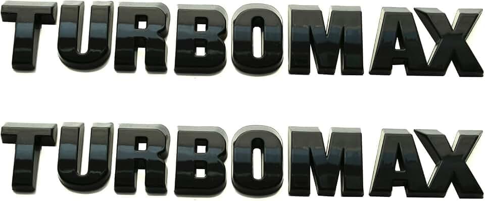 Pair Set New Hood Letter Emblems 3D Nameplate Logo Compatible with 2024-2025 Silverado/Colorado Turbo-max Badge 85079242 (Glossy Black)