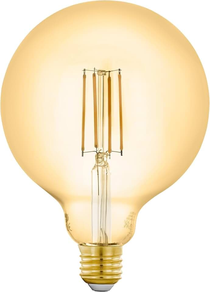 EGLO LED Connect E27 Lampe, Smart Home Vintage Glühbirne Amber, Globe 6 Watt (entspricht 51 Watt), 650 Lumen, dimmbar, warmweiß, 2200 Kelvin, Leuchtmittel G125, Ø 12,5 cm