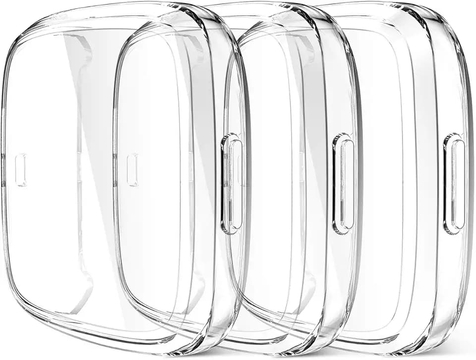 Maledan Ultra Thin Screen Protector Case Compatible with Fitbit Versa 2, 3 Pack TPU HD Full Protective Case Cover Scratch Resistant Shock Absorbing for Versa 2 Smartwatch Bands Accessories