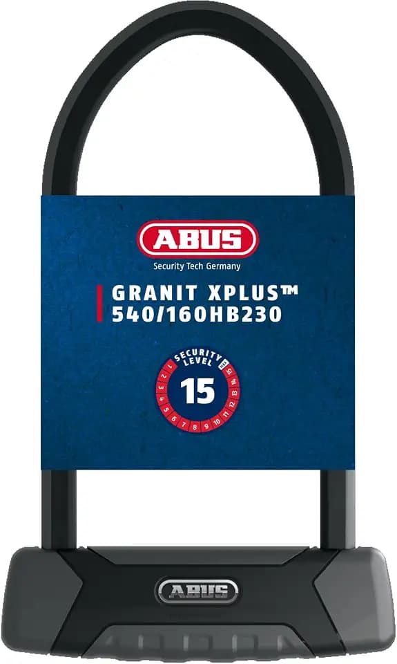 ABUS Bügelschloss Granit XPlus 540 + EaZy KF-Halterung - Fahrradschloss mit starkem Parabolbügel - ABUS-Sicherheitslevel 15