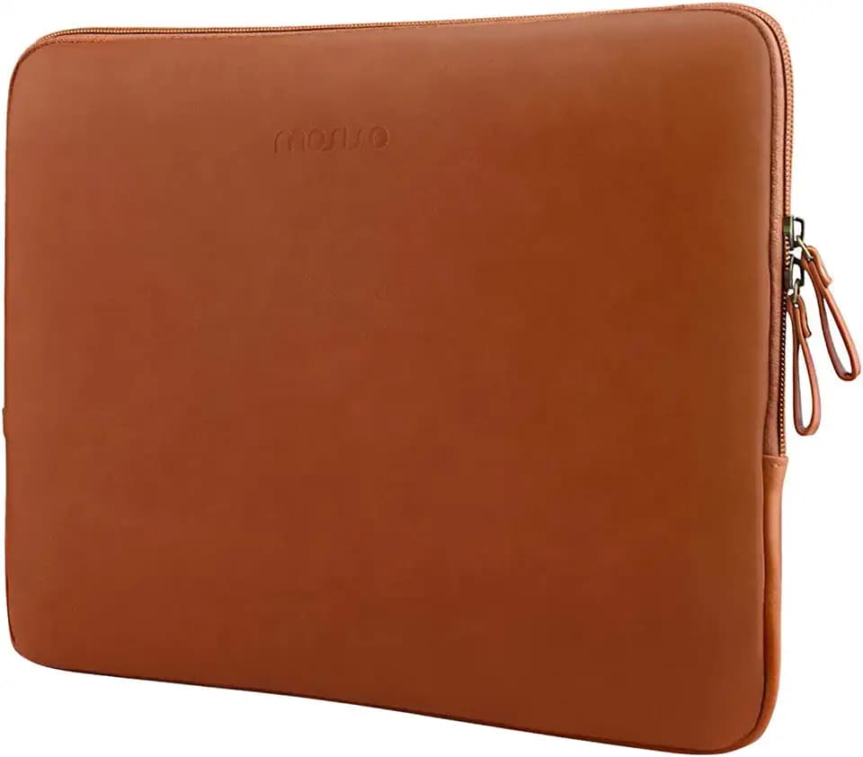 MOSISO Laptop Sleeve Bag 13 inch PU Leather Padded Bag Waterproof Case