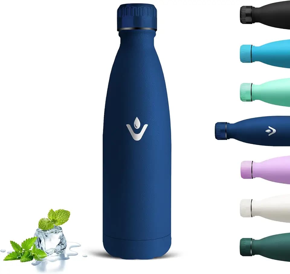 Grsta Edelstahl Trinkflasche, Thermosflasche 500ml, Auslaufsichere Isolierflasche, BPA Frei Trinkflasche Kinder, Kalt&Warm, Wasserflasche Kohlensäure Geeignet für Fitness, Lavoro, Camping