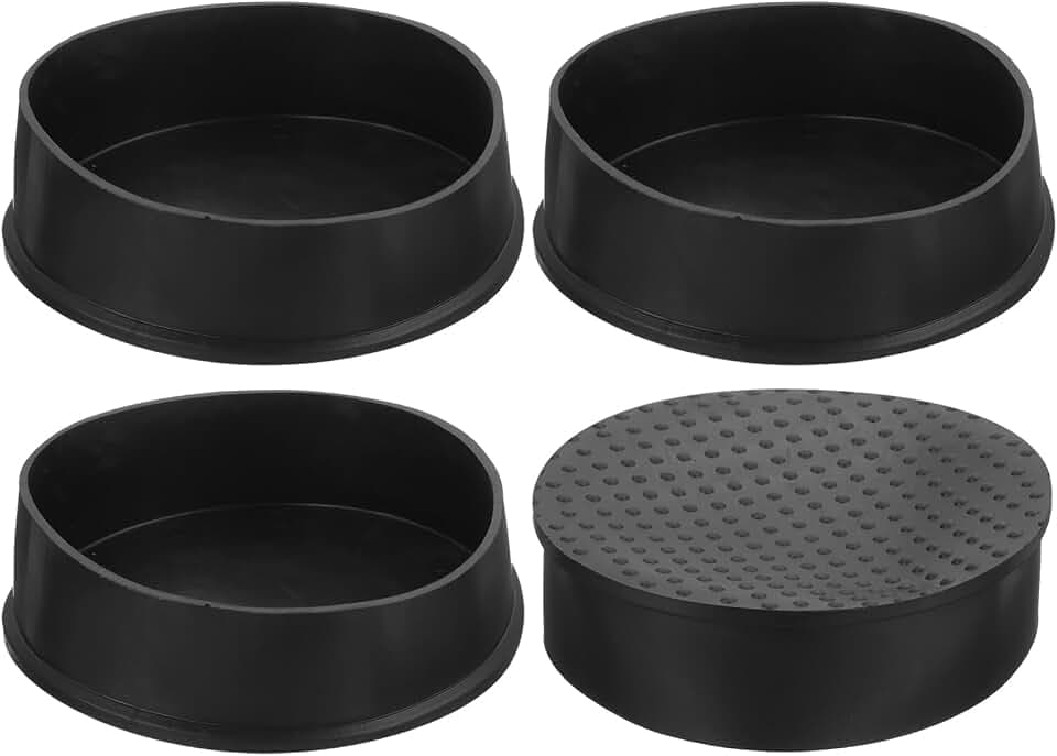 uxcell 4Pcs Chair Leg Caps, Fit OD 120mm (4-5/7 Inch) Non-Marking PVC Chair Leg Tips Non-Slip Chair Leg Floor Protectors Round Table Covers End Caps for Furniture, Black