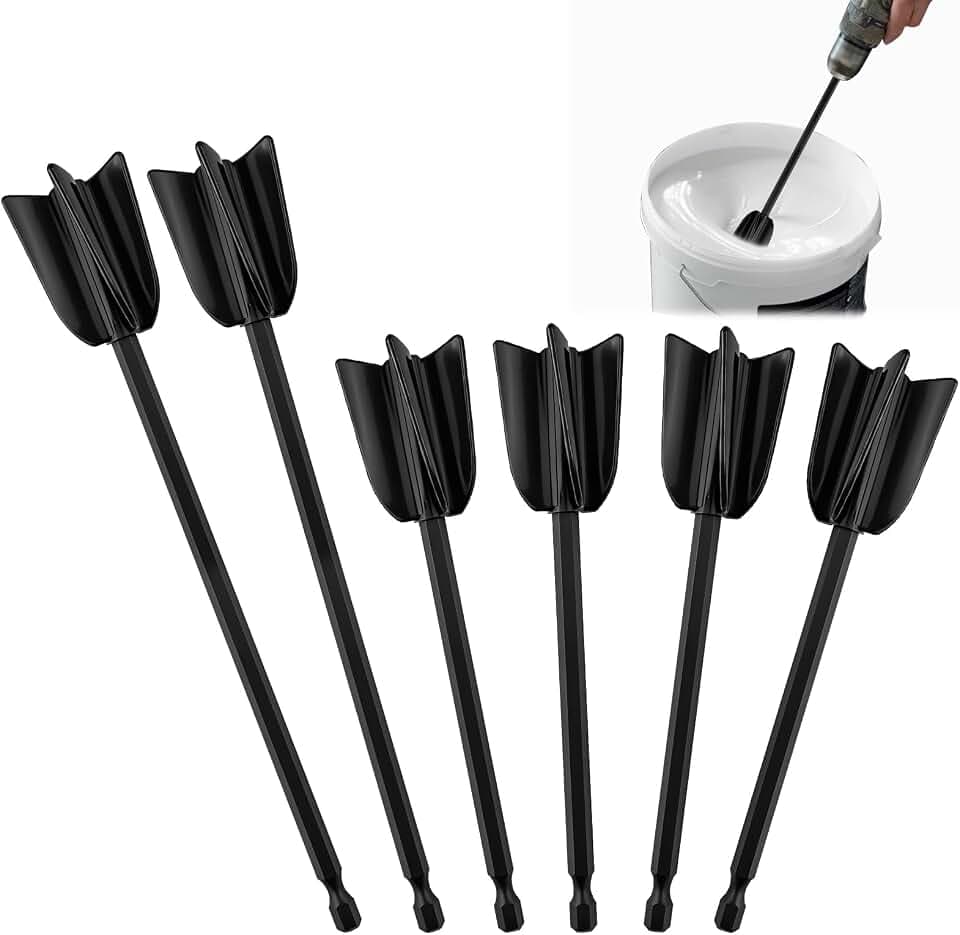 6 Stück Epoxidharz Rührer Set, Farbrührer für 1/4" Bohrer