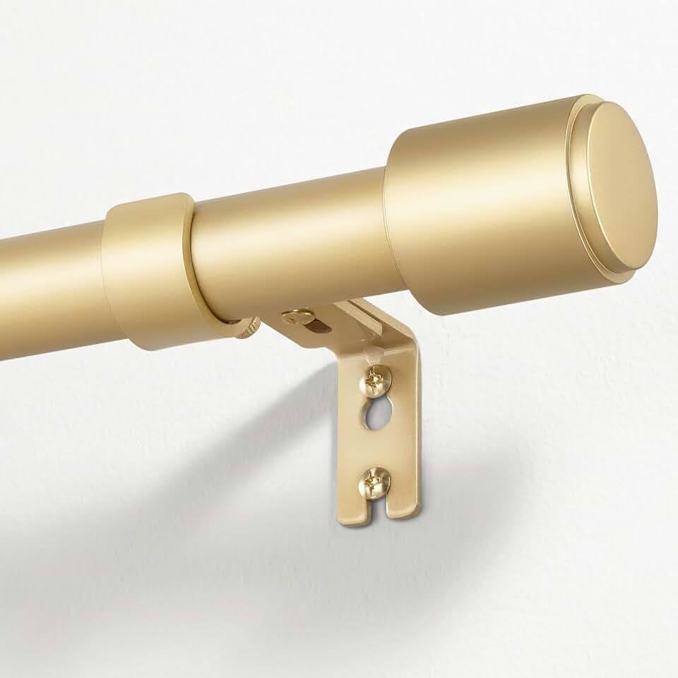 Gardinenstange Gold, Ø 25mm, 81-366cm, Metall Ausziehbar