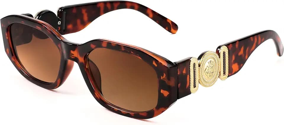 FEISEDY Vintage Trendy Sonnenbrille Rechteckig Damen Herren Schmal B2322
