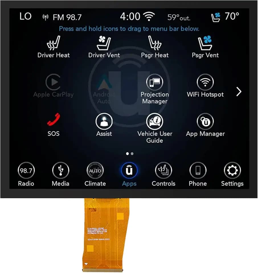 17-22 Replacement 8.4" Uconnect 4C UAQ LCD Monitor Touch-Screen Radio Navigation New OEM Replacement Fit for Dodge RAM Jeep Chrysler 2017&up Replace # LA084X01(SL)(02) (CSPAUTOKIT ONLY)