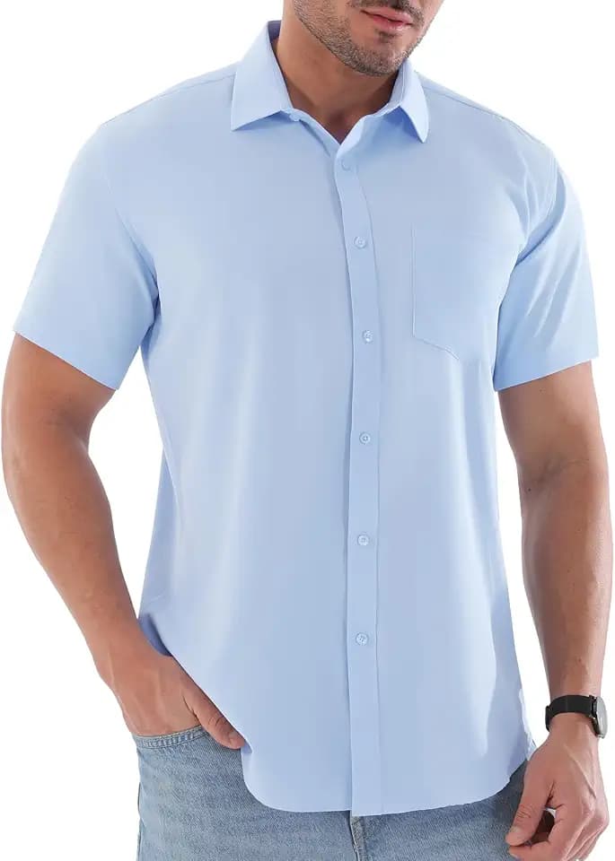 Dress Shirts for Men Big and Tall(XL Big-6XL Big Tall) Short Sleeve Shirts
