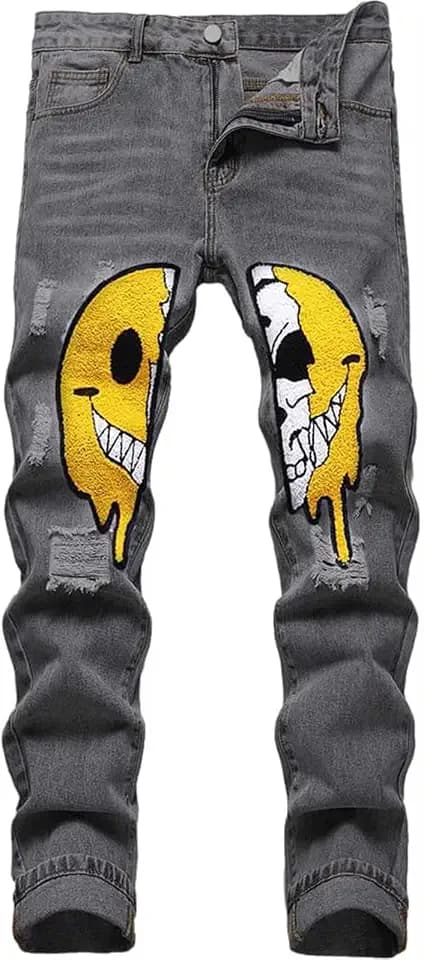Boy's Skinny Fit Ripped Destroyed Distressed Fashion Kids Denim Jeans Pants