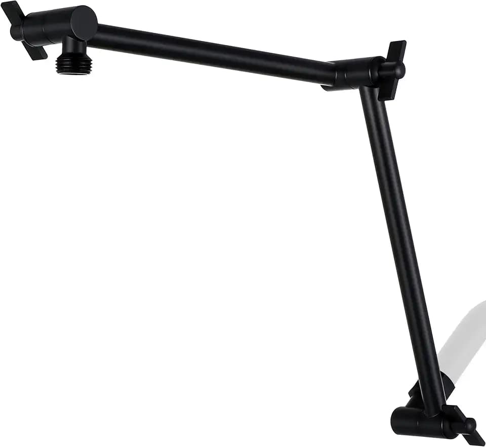 G-Promise 18 Inch Solid Brass Shower Head Extension Arm (Matte Black)