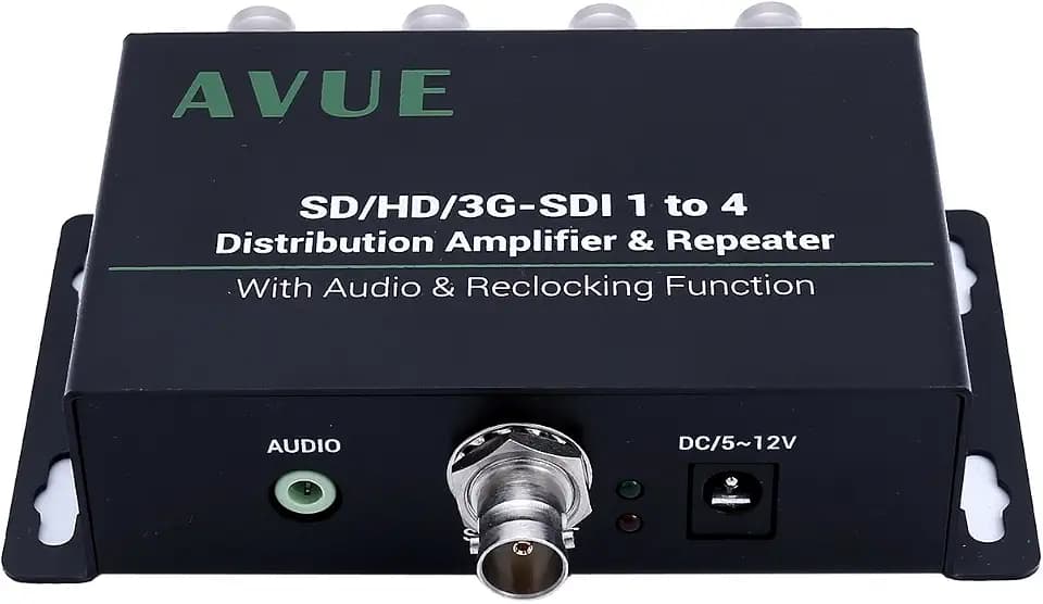 AVUE 3G-SDI/HD-SDI/SDI 1x4 Distribution Repeater & Extender with Re-clocking Function, Each one extends up to 350ft. Broadcasting Grade