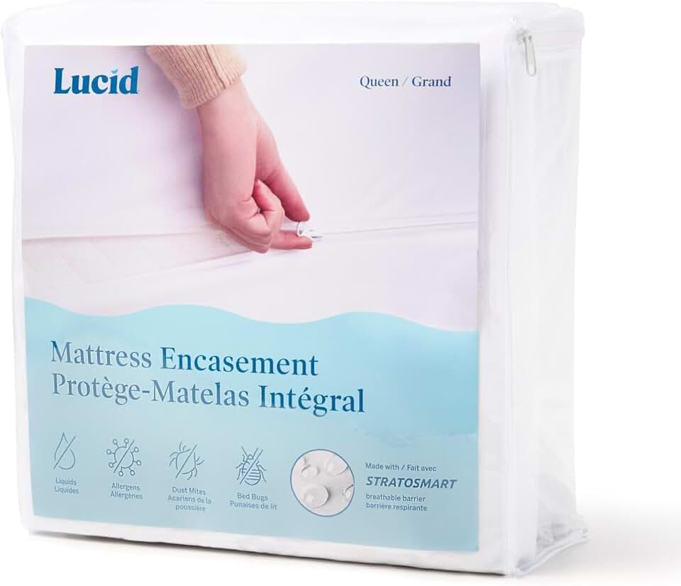 Lucid® Zippered Mattress Encasement – Waterproof Protector – Twin XL