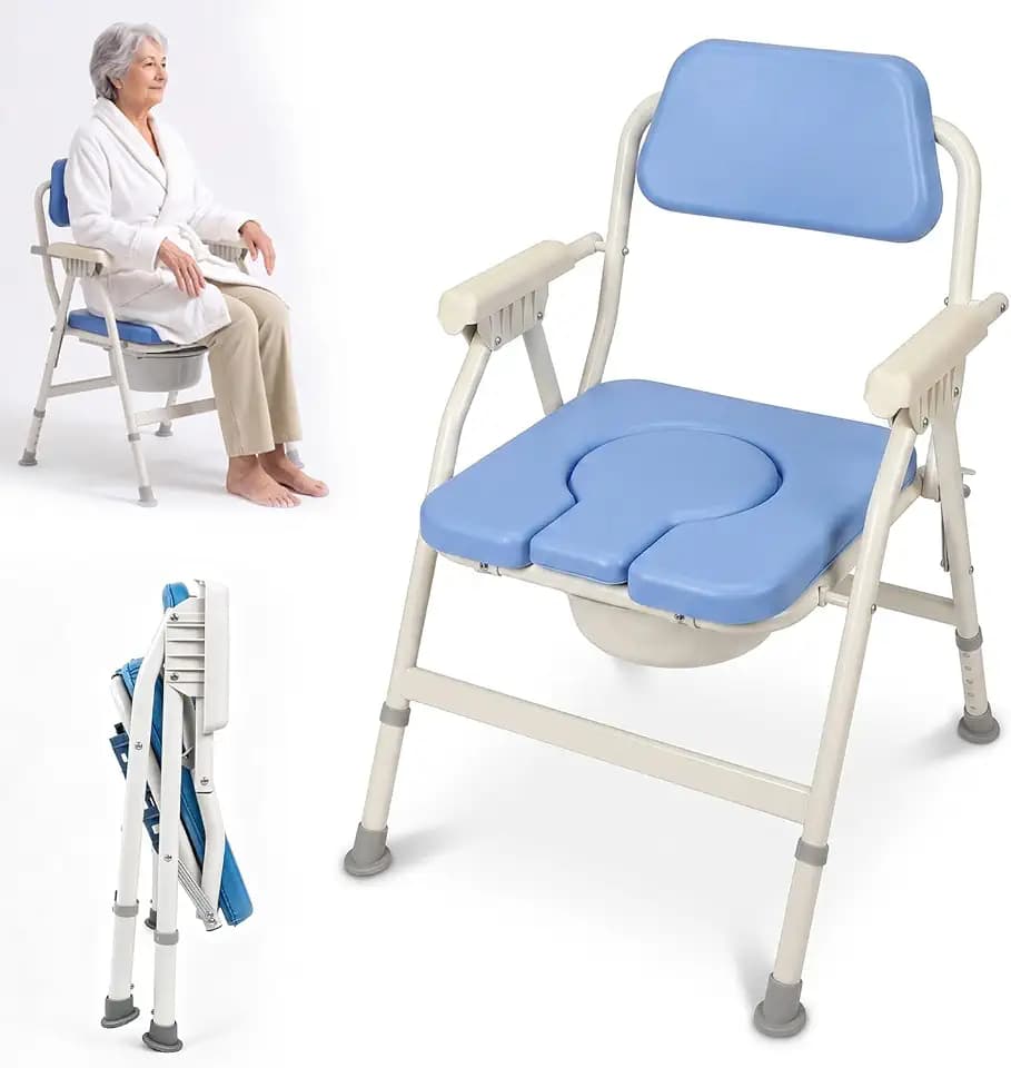 Bedside Commode Toilet, Portable Potty for Adults, Toilet Chair