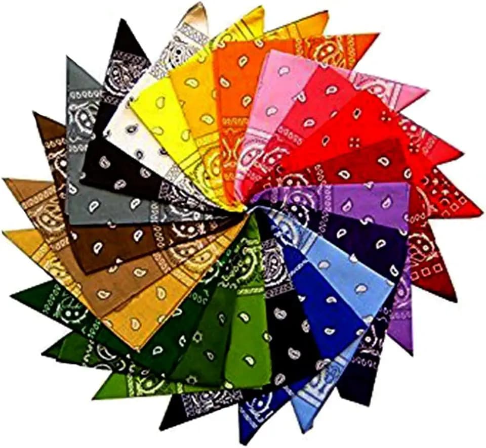12 Paisley-Stirnbänder, 12 Farben, 100 % Baumwolle