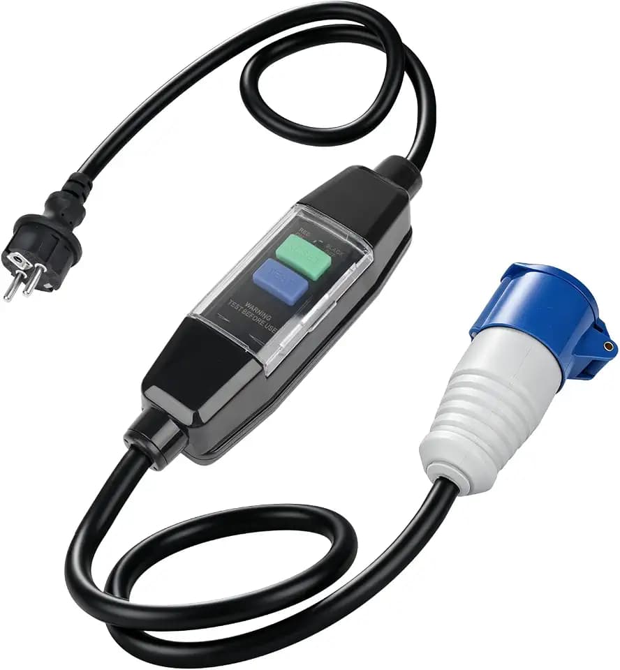 Adapterkabel 300 cm Schuko auf CEE mit Fehlerstromschutzschalter CEE