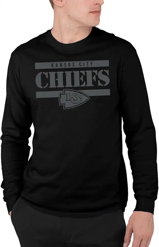 Junk Food Clothing x NFL- Unisex Adult Team Stencil - Officially Licensed Long Sleeve T-Shirt