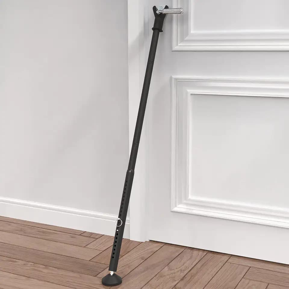 Tür-Sicherheitsstange, Terrassentür-Sicherheitsleiste, Schiebetürschloss für Terrassentür, Wohnung, Haus, Hotelzimmer, abnehmbarer Sicherheitsriegel, mattschwarz, 1,2m (1 Pack)