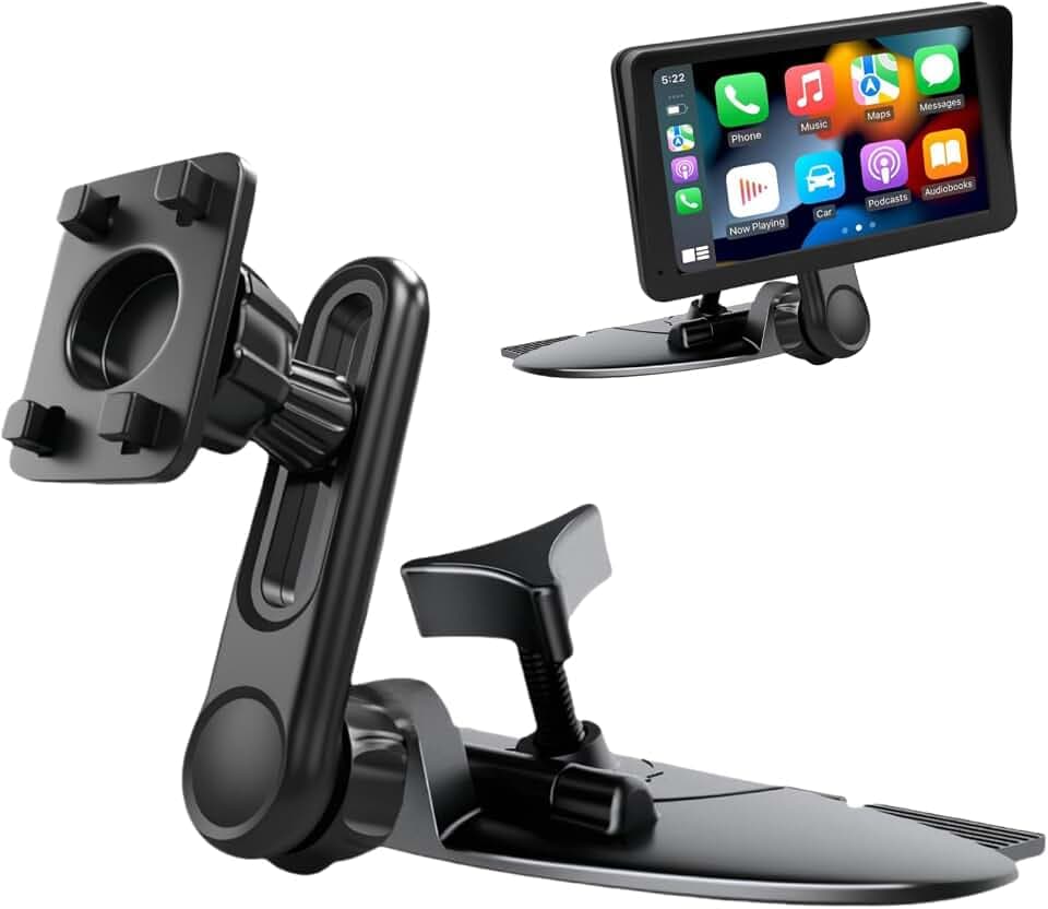 CD SchlitzHalterung für CarPlay Bildschirm Verstellbarer Arm und 360° Drehbarer 17mm Kopf Kompatibel mit Bildschirmen im Auto CD Slot Halterung für CarPlay