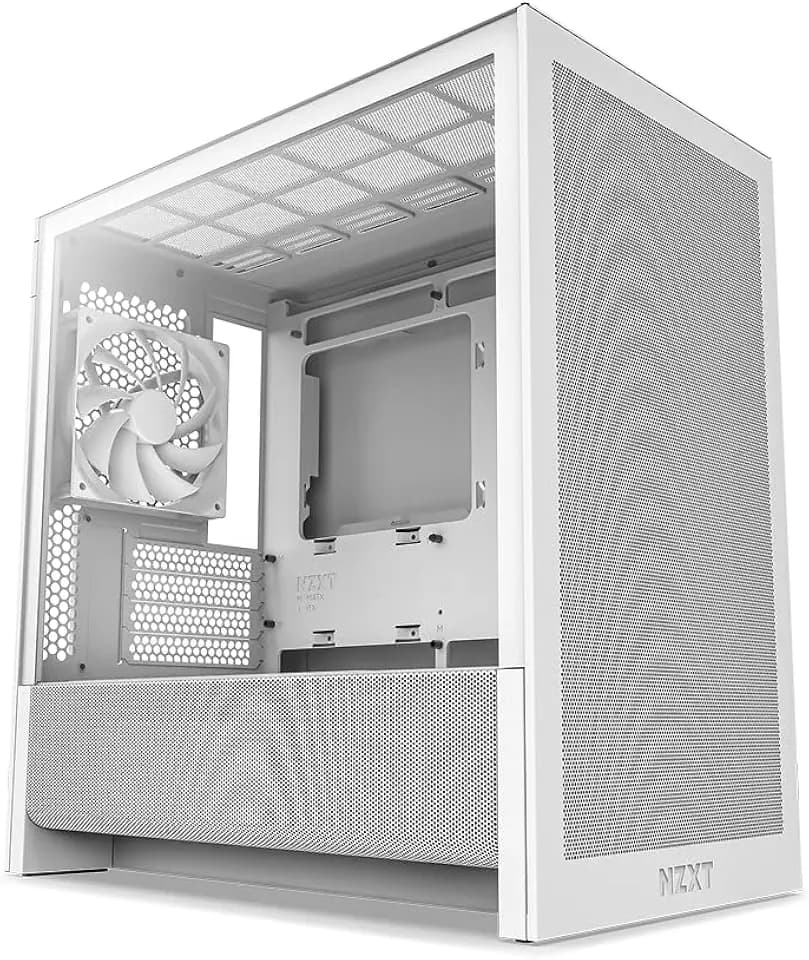 NZXT H3 Flow - Micro-ATX Airflow PC Case - White