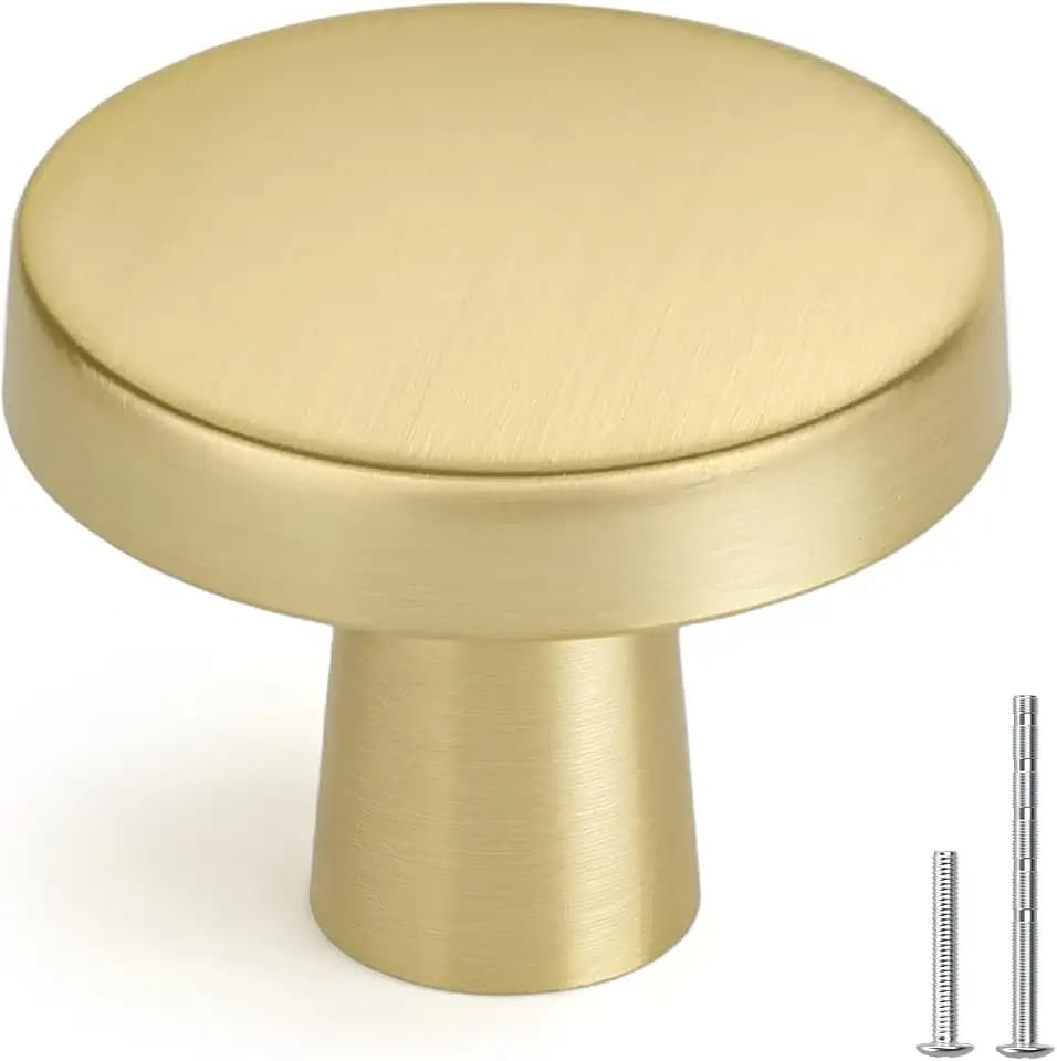 homdiy 15 Pack Gold Cabinet Knobs Zinc Brushed Brass Knobs Kitchen Handles