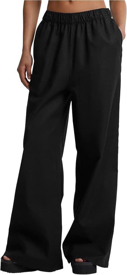 Urban Classics Damen Ladies Linen Mixed Wide Pants