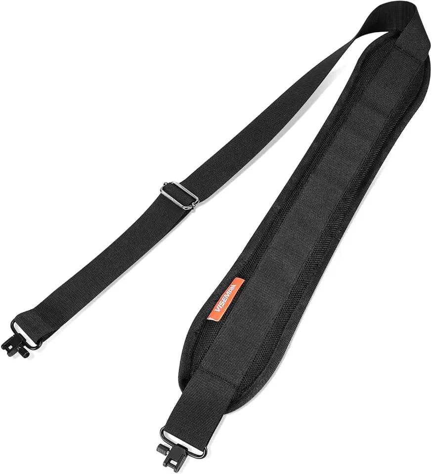 VISEMAN Crossbow Sling with Metal Swivels, Adjustable Padded Shoulder Strap (37"-53") with Anti-Slip Backing for Archery Hunting, Compatible with Most Crossbows