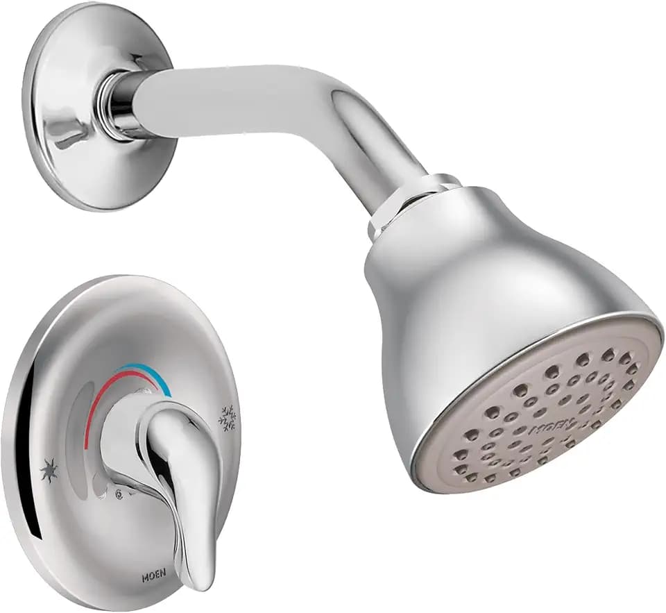 Moen TL182EP Chateau One-Handle Posi-Temp Eco-Performance Shower Trim Kit with Showerhead, Valve Required, Chrome, 1.75 GPM