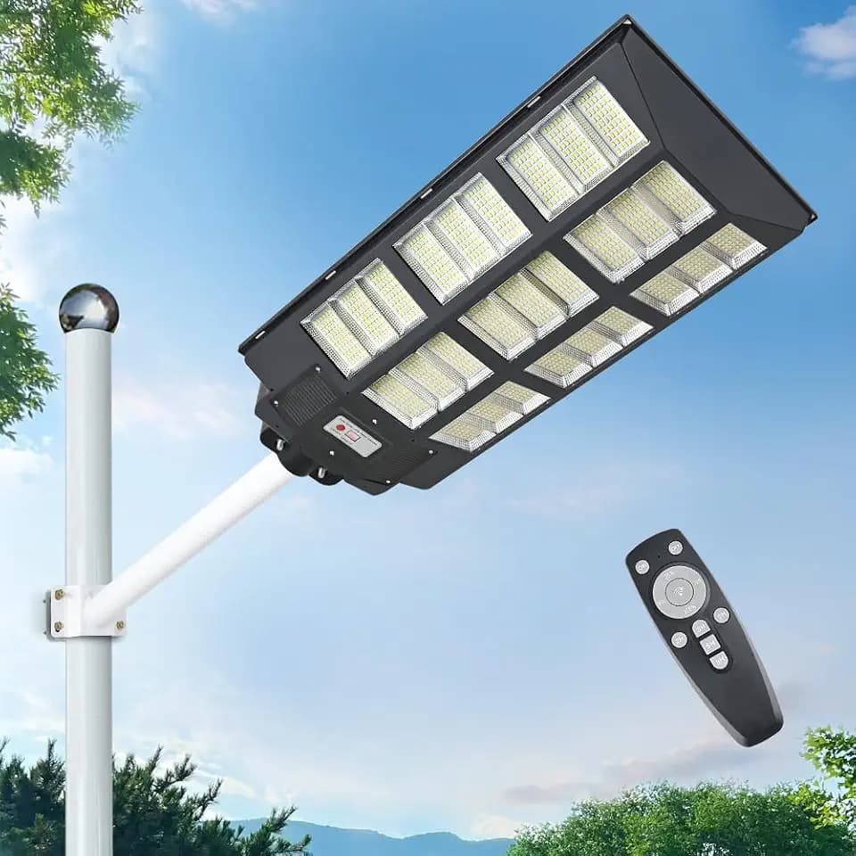 24000W Solar Street Lights Outdoor, 240000 Lumens Dusk to Dawn Motion Sensor Security Flood Light with Remote Control, Wireless, Waterproof, Perfect for Garden,Yard, Street, Parking lot