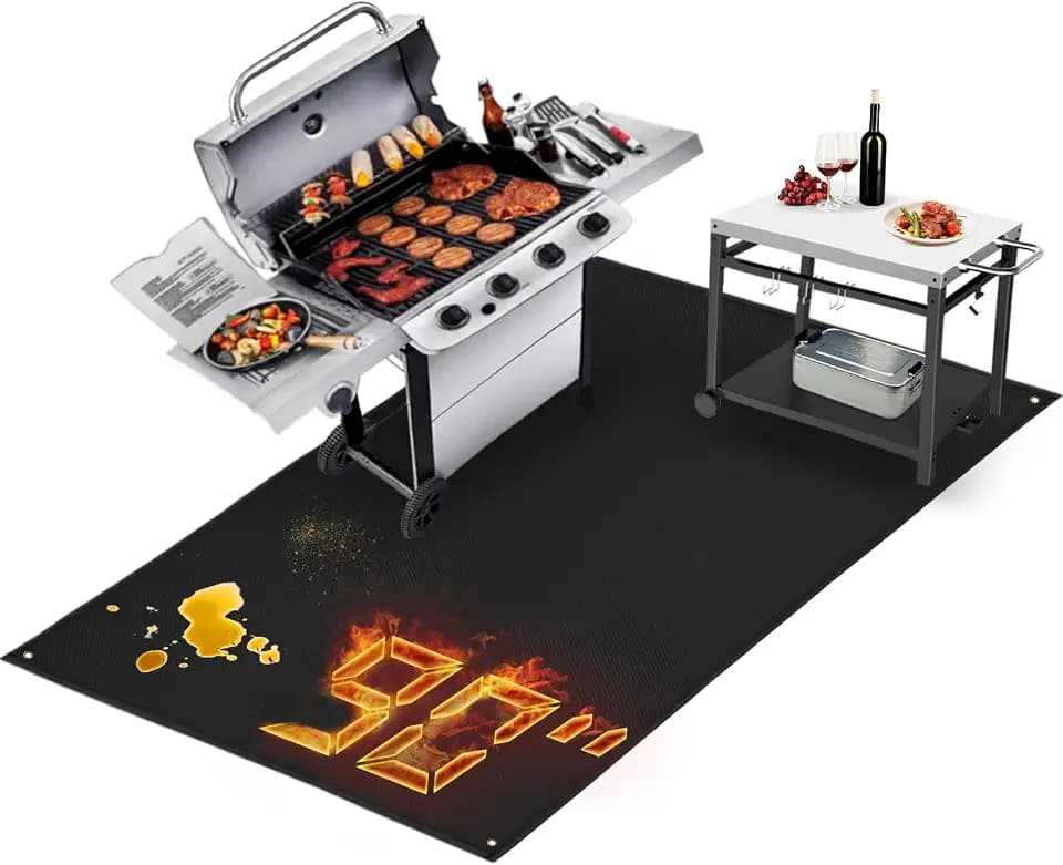TOHONFOO Large Grill Mats for Outdoor Grill Deck Protector 90 x 48 x 0.02in