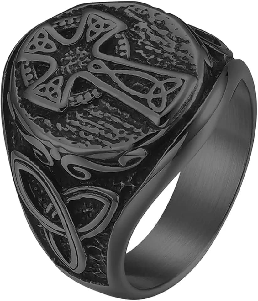 Men's Stainless Steel Celtic Cross Ring