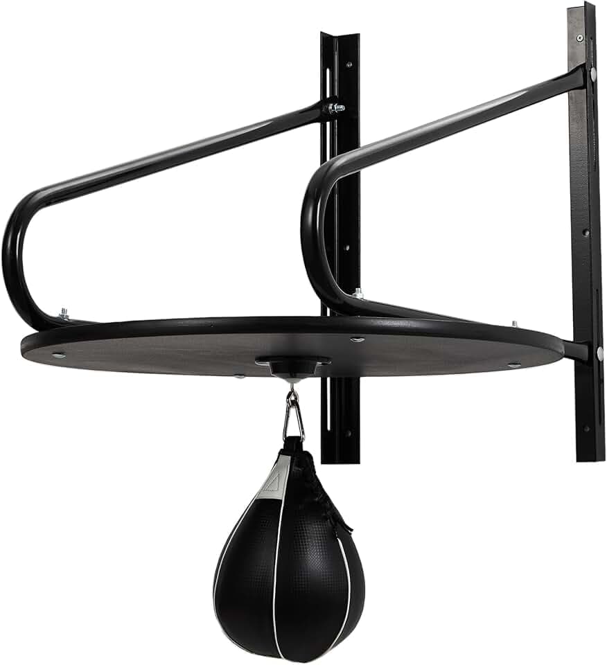 Heavy-Duty Adjustable Speed Bag Platform, 24-Inch Wall Mount Boxing Kit with 360° Swivel for Professional Home Gym Training