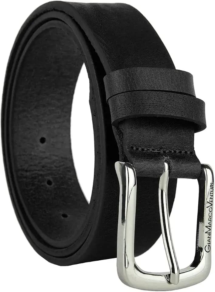 GianMarcoVenturi Herren Gürtel aus echtem Leder, Made in Italy, kürzbar, Breite 3,5 cm