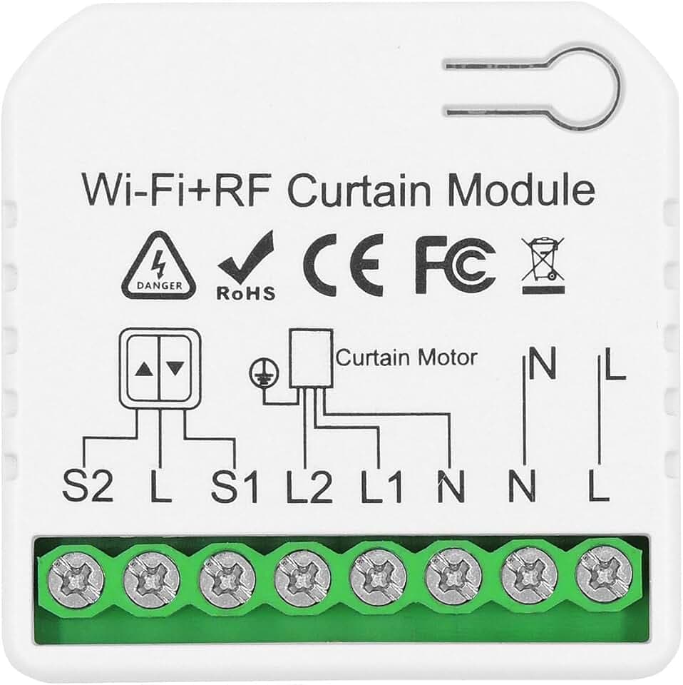 DieseRC Drahtloses Smart-Rollladen-Steuerungsmodul AC 230 V 220 V, Tuya APP WIFI-Controller, kompatibel mit Alexa/Google Home APP-Steuerung und manuellen Schaltern