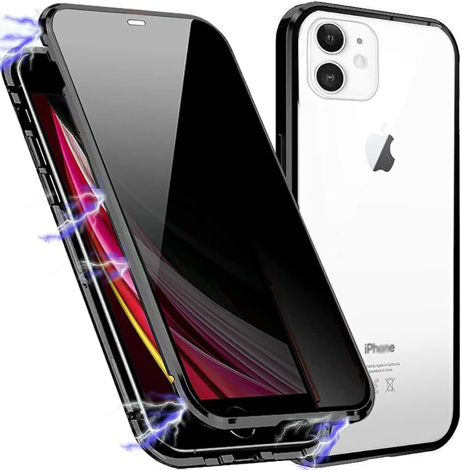 Hülle für iPhone 11 Anti Spy Magnetisch Schwarz