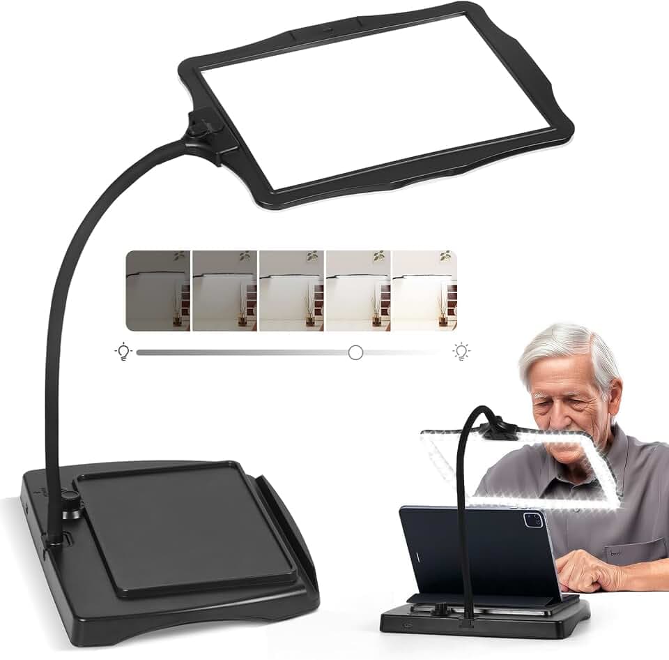 1.8X Wiederaufladbare Lupe mit Licht und Stand